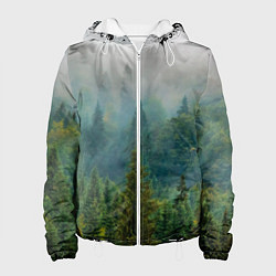 Куртка с капюшоном женская Лес, цвет: 3D-белый