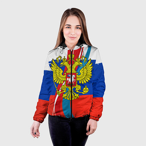 Женская куртка Герб России / 3D-Черный – фото 4