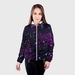 Куртка с капюшоном женская Космос, цвет: 3D-белый — фото 2