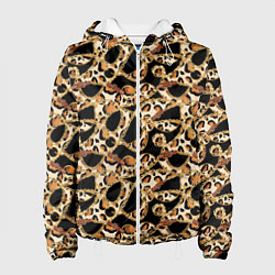 Куртка с капюшоном женская Versace Леопардовая текстура, цвет: 3D-белый