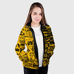 Куртка с капюшоном женская ЛОГОТИПЫ РОК ГРУПП, цвет: 3D-черный — фото 2