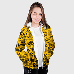 Куртка с капюшоном женская ЛОГОТИПЫ РОК ГРУПП, цвет: 3D-белый — фото 2