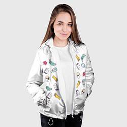 Куртка с капюшоном женская Covid-19, цвет: 3D-белый — фото 2