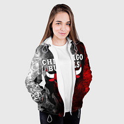 Куртка с капюшоном женская CHICAGO BULLS, цвет: 3D-белый — фото 2