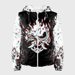 Куртка с капюшоном женская CYBERPUNK 2077 SAMURAI GLITCH, цвет: 3D-белый