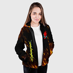 Куртка с капюшоном женская CYBERPUNK 2077, цвет: 3D-черный — фото 2