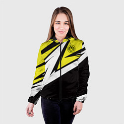 Куртка с капюшоном женская Borussia Dortmund, цвет: 3D-черный — фото 2