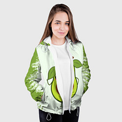 Куртка с капюшоном женская Авокадо, цвет: 3D-белый — фото 2