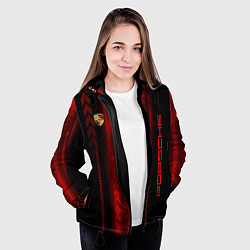 Куртка с капюшоном женская Porsche, цвет: 3D-черный — фото 2