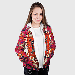 Куртка с капюшоном женская Бордовый ковер, цвет: 3D-белый — фото 2