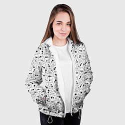 Куртка с капюшоном женская Черепа черно-белые, цвет: 3D-белый — фото 2