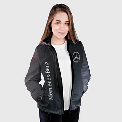 Куртка с капюшоном женская MERCEDES МЕРСЕДЕС, цвет: 3D-черный — фото 2