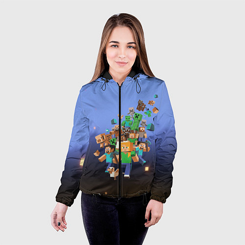 Женская куртка Minecraft / 3D-Черный – фото 4