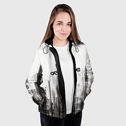 Куртка с капюшоном женская Cyberpunk 2077 Arasaka, цвет: 3D-черный — фото 2