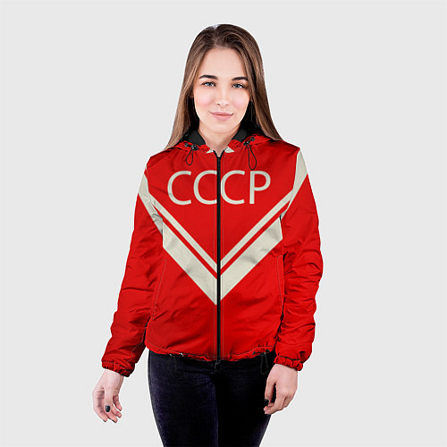 Женская куртка СССР хоккейная форма / 3D-Черный – фото 4