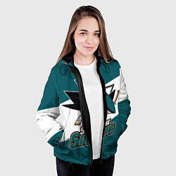 Куртка с капюшоном женская Сан Хосе Шаркс, цвет: 3D-черный — фото 2