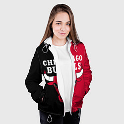 Куртка с капюшоном женская Чикаго Буллз, цвет: 3D-белый — фото 2