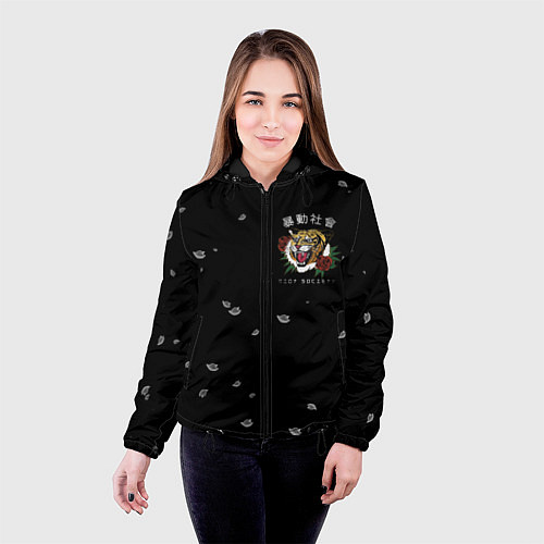 Женская куртка Тигр спина / 3D-Черный – фото 4