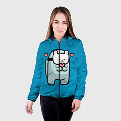 Куртка с капюшоном женская Nyan Cat Among Us, цвет: 3D-черный — фото 2