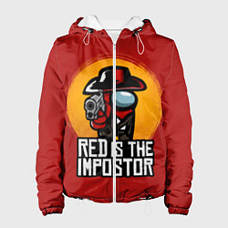 Куртка с капюшоном женская Red Is The Impostor, цвет: 3D-белый