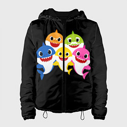 Куртка с капюшоном женская Baby Shark, цвет: 3D-черный