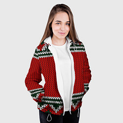 Куртка с капюшоном женская Новый Год, цвет: 3D-белый — фото 2