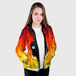 Куртка с капюшоном женская Among Us Fire Z, цвет: 3D-черный — фото 2