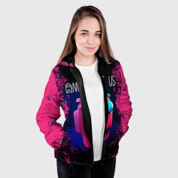 Куртка с капюшоном женская AMONG US, цвет: 3D-черный — фото 2