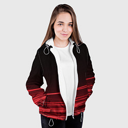 Куртка с капюшоном женская Красное и Черное, цвет: 3D-белый — фото 2
