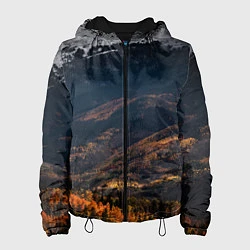Куртка с капюшоном женская Горы, цвет: 3D-черный