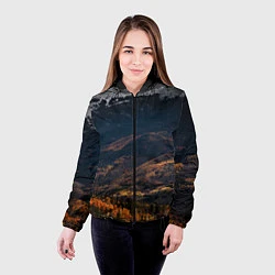 Куртка с капюшоном женская Горы, цвет: 3D-черный — фото 2