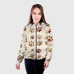 Куртка с капюшоном женская Лапки, цвет: 3D-черный — фото 2