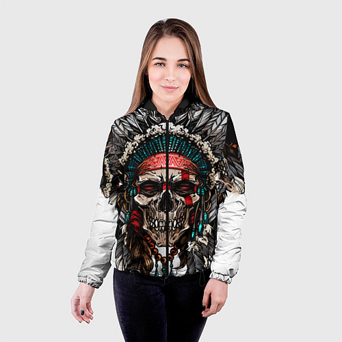 Женская куртка Череп индейца / 3D-Черный – фото 4