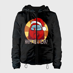 Куртка с капюшоном женская Among Us - Новый год, цвет: 3D-черный