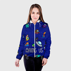 Куртка с капюшоном женская Among Us Game, цвет: 3D-белый — фото 2