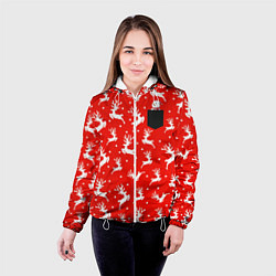 Куртка с капюшоном женская Снеговик в кармане, цвет: 3D-белый — фото 2