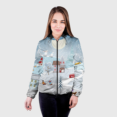 Женская куртка Зимний дворик / 3D-Черный – фото 4