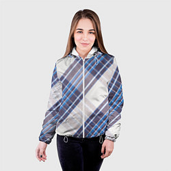 Куртка с капюшоном женская Шотландка Z, цвет: 3D-белый — фото 2