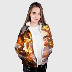 Куртка с капюшоном женская Клинок Рассекающий Демонов, цвет: 3D-белый — фото 2