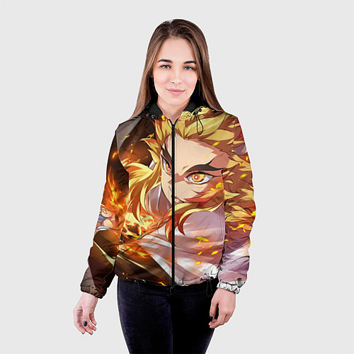 Женская куртка Клинок Рассекающий Демонов / 3D-Черный – фото 4