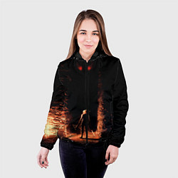 Куртка с капюшоном женская Ведьмак, цвет: 3D-черный — фото 2