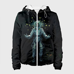 Куртка с капюшоном женская Космонавт, цвет: 3D-белый