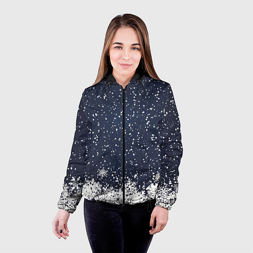 Женская куртка Атмосфера нового года / 3D-Черный – фото 4