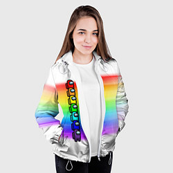 Куртка с капюшоном женская AMONG US - РАДУГА, цвет: 3D-белый — фото 2