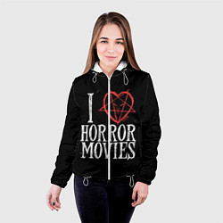 Куртка с капюшоном женская I Love Horror Movies, цвет: 3D-белый — фото 2
