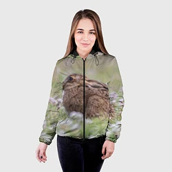 Куртка с капюшоном женская Зайчонок, цвет: 3D-черный — фото 2