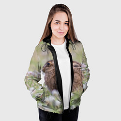 Куртка с капюшоном женская Зайчонок, цвет: 3D-черный — фото 2