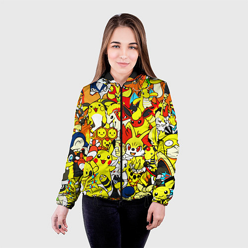 Женская куртка ПОКЕМОНЫ / 3D-Черный – фото 4