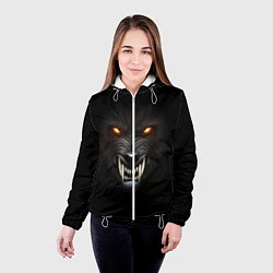 Куртка с капюшоном женская Злой Волк, цвет: 3D-белый — фото 2
