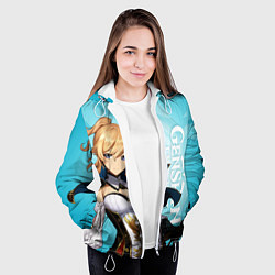 Куртка с капюшоном женская GENSHIN IMPACT, ДЖИНН, цвет: 3D-белый — фото 2